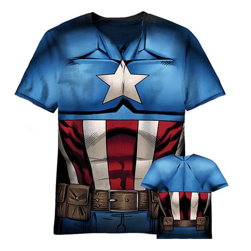 Captain America Sublimated Costume T-Shirt